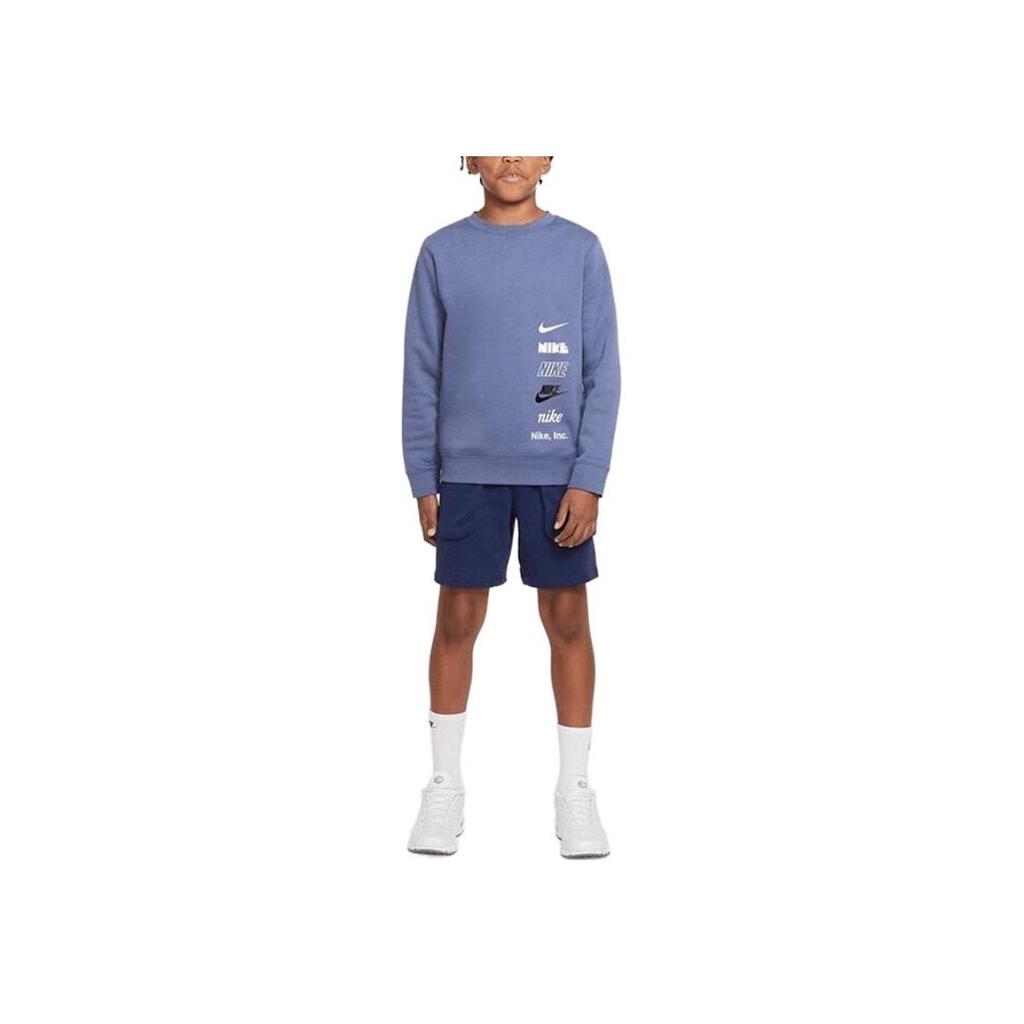 Nike Kids Sports Training Casual Crewneck Sweatshirt Kids sweatshirt Blue DX5162-491