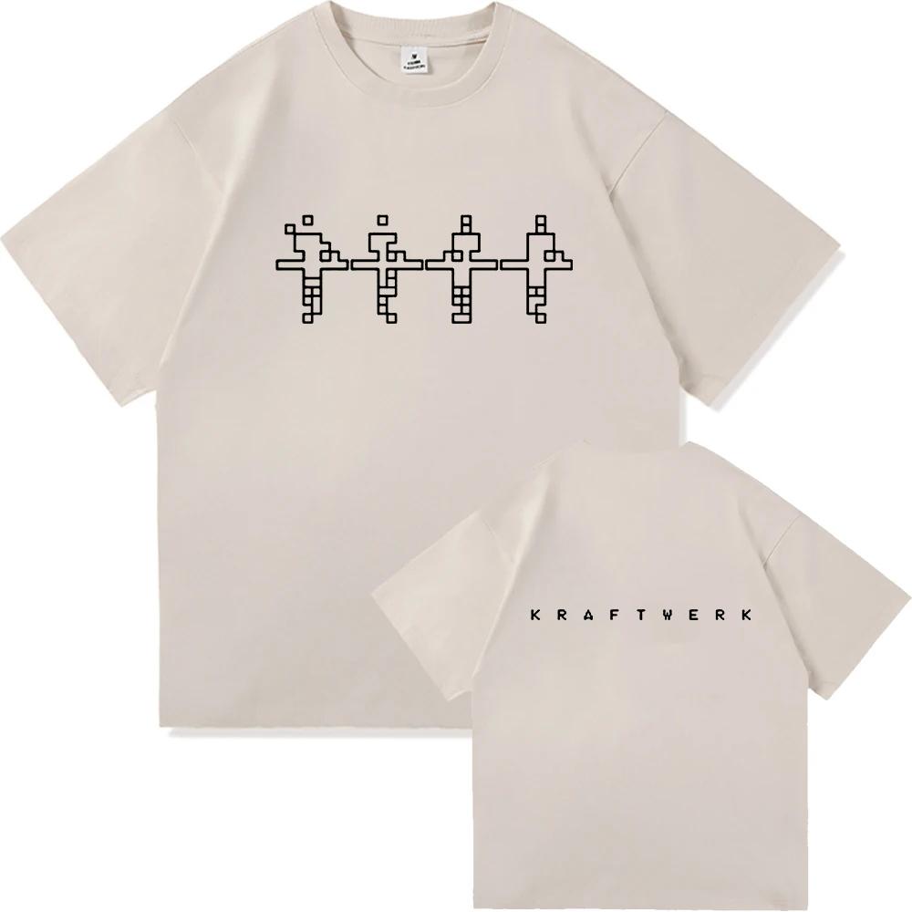 Kraftwerk Graphic Print T-shirt Short Sleeve Cotton Male Tshirts Unisex Streetwear Hip Hop Fashion Casual Loose Men T Shirt Tees