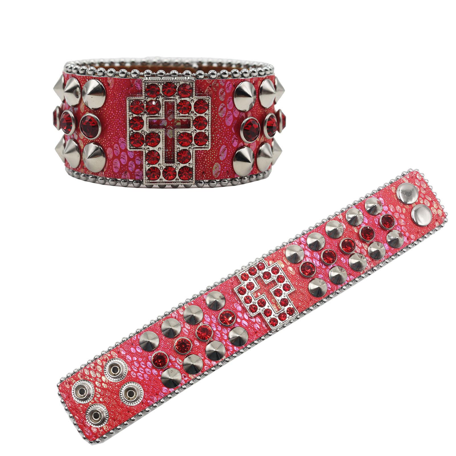 

American Rhinestone Rivet Bracelet Bracelet Cross Decoration Punk Gothic Personalized Jewelry