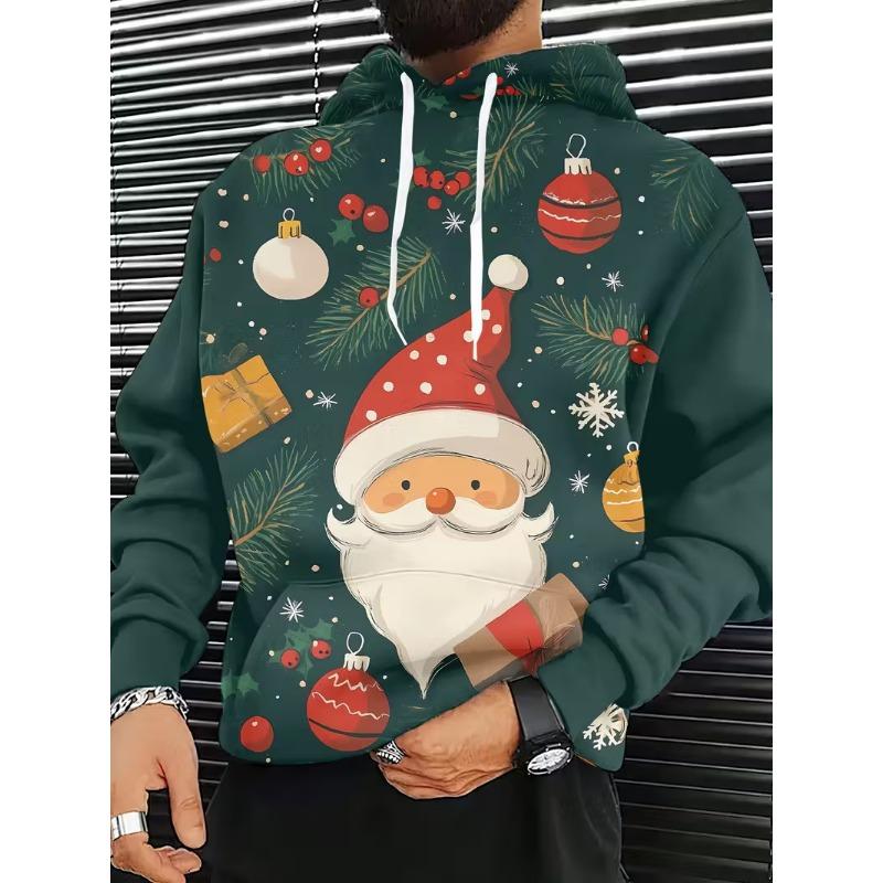 Herren 3D Weihnachtsmann Aufdruck Kapuzenpullover Hoodie Pullover Weihnachten Damen Freizeit Winterkleidung Kostümpartys
