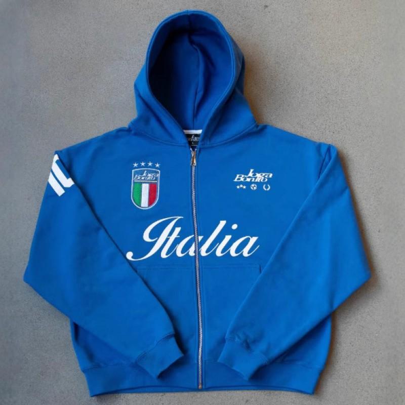 Hip Hop Streetwear Reißverschluss Hoodie Teens Lockerer Schnitt Buchstabenprint Sweatshirt Winter Freizeit Oberbekleidung