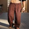 Men's Linen Pleated Wide-leg Pants for Spring and Summer with A Mid-rise Waist Breathable Jogger Pants Streetwear Men