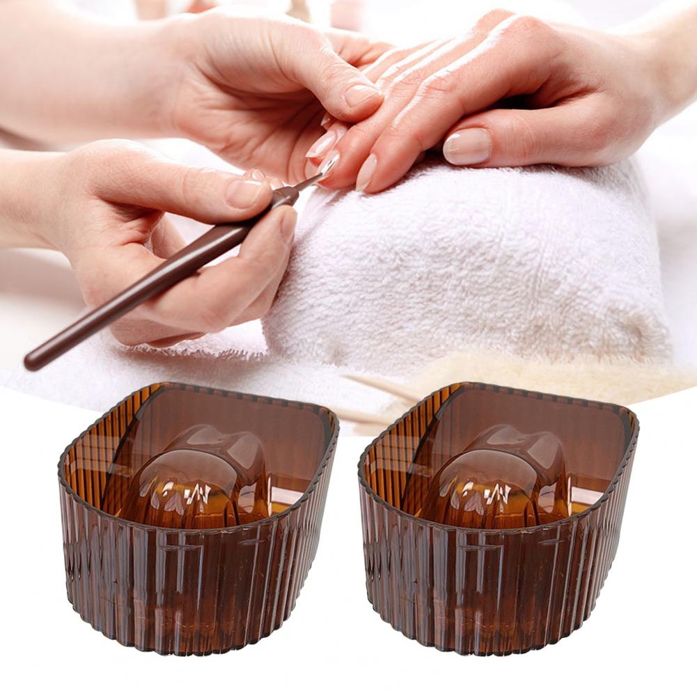2Pcs DIY Nail Art Hand Soaking Bowl Polish Manicure Soak Off Bowl Hand Wash Soaker Tray Home Salon Acrylic Polish Remover Bowl