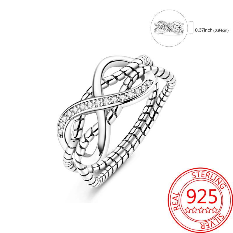 Copper Authentic Beautiful Stars and Moon Shining Sun Geometry Infinite Combination Ring Boutique Matching Gifts