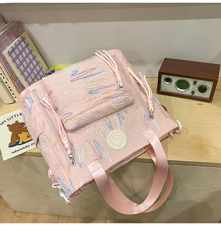 School Bag New High Value Ins Japanese Backpack Cute Casual Simple Large Capacity School Bag Versatile Commuter Make-up Bag