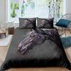 Galloping Horse Duvet Cover Set Western Cowboy Farm Animal Bedding SetBamboo Mountain Ink Painting Firforest Folk Style Bed Set