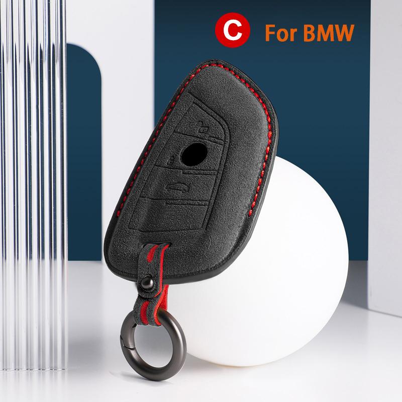 For BMW 3 5 Series X1 X2 X3 X4 X5 X6 X7 F30 F90 F10 G30 G60 E60 F48 F39 E70 F15 F16 325li 530 Car Key Case Cover Suede Keychain