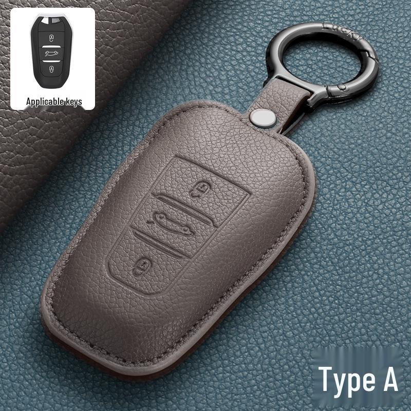 Peugeot Key Cover for 4008, 3008, New 5008, 308, 408, 508 - Genuine Leather Key Shell