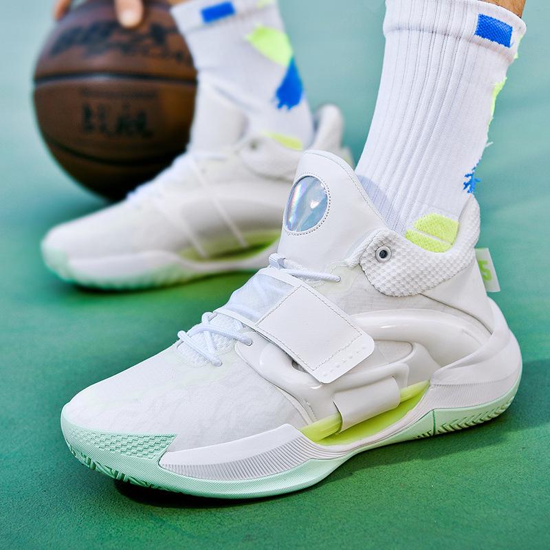 Luminous Velcro High-Top Unisex Basketball Shoes for Teens, Trendy Sports Footwear for Cement Courts