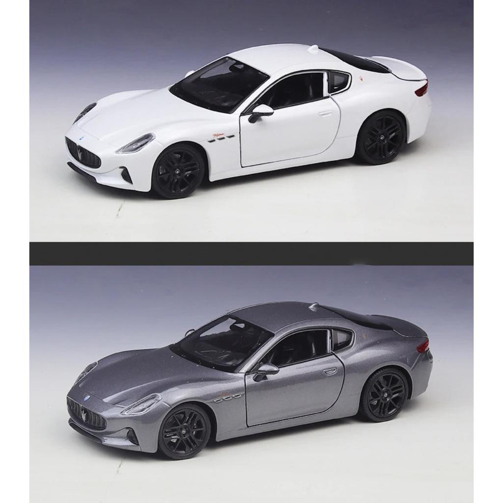 Welly 1/24 2023 Maserati Granturismo Folgore Coupe Alloy Sports Car Model Diecasts Metal Racing Car Vehicles Model Kids Toy Gift