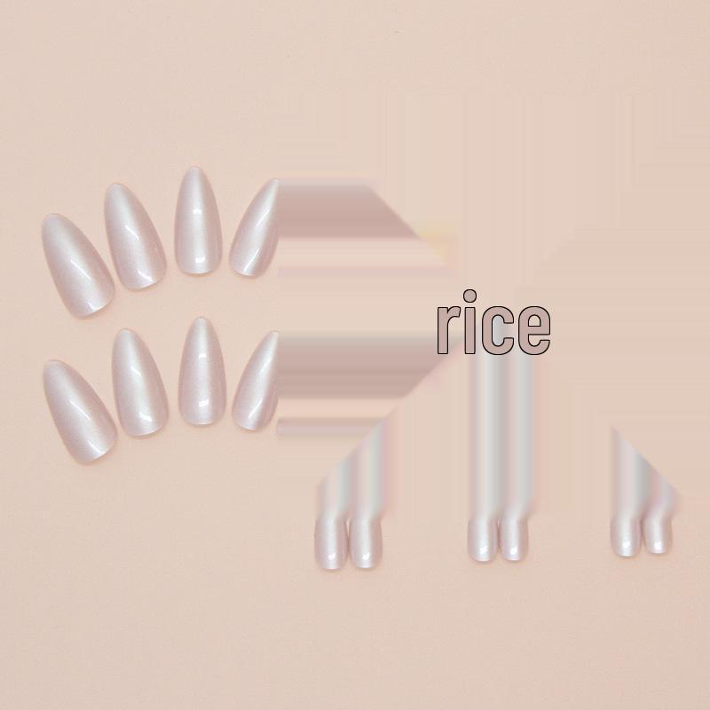 24-Piece Silver Aurora False Nails - Solid Color, Removable, Wearable Nail Art Set
