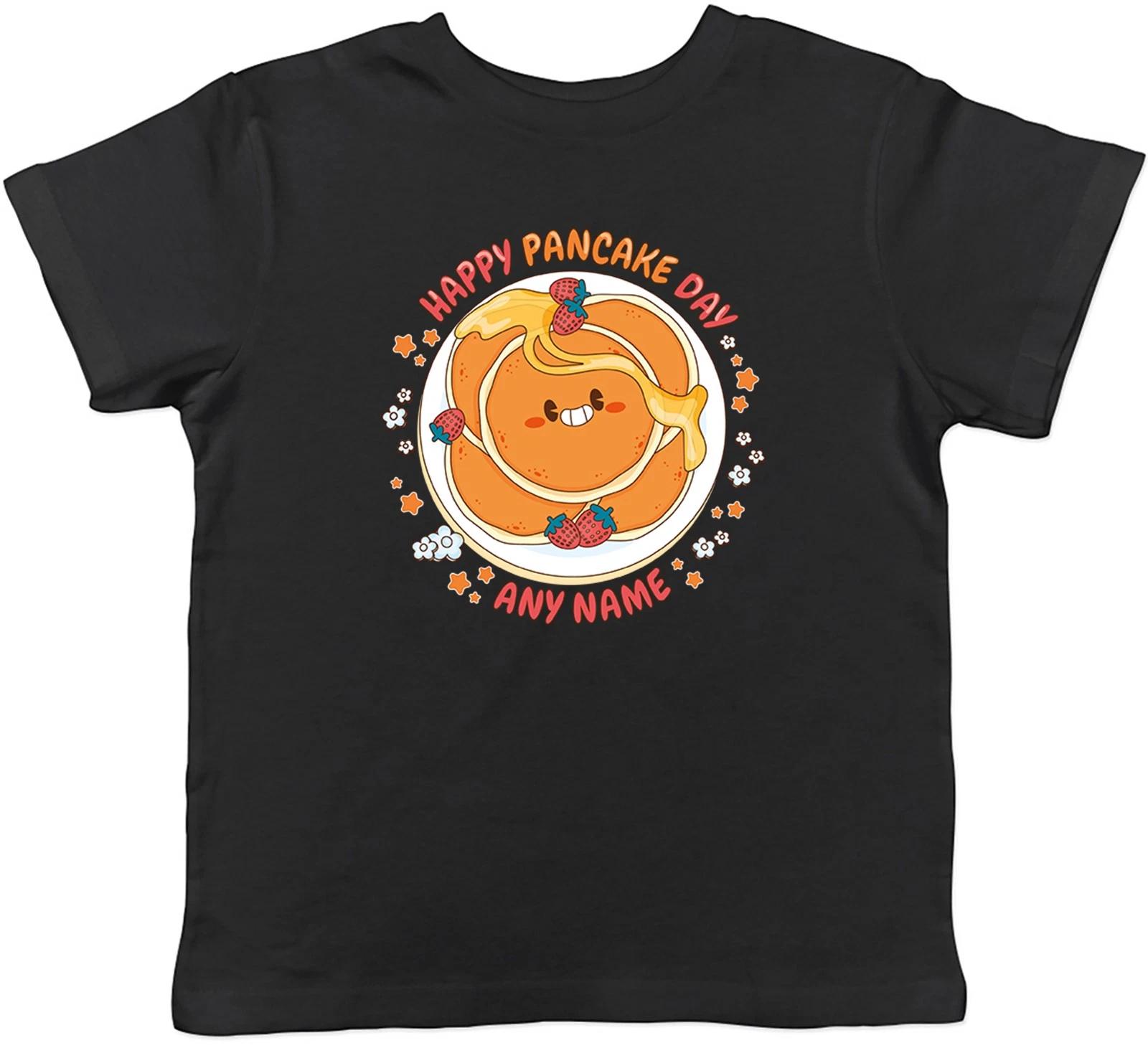 Personalised Happy Pancake Day Kids T-Shirt Boys Girls Gift 120