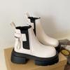 High Heels Ankle Chelsea Boots Women Platform Chunky Brand Leather Shoes 2025 Trend Goth Party Non-Slip Cozy Zipper Botas Mujer