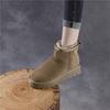 Johnature Genuine Leather Thick Soled Snow Boots Cow Suede And Plush Warm Women's Cotton Shoes