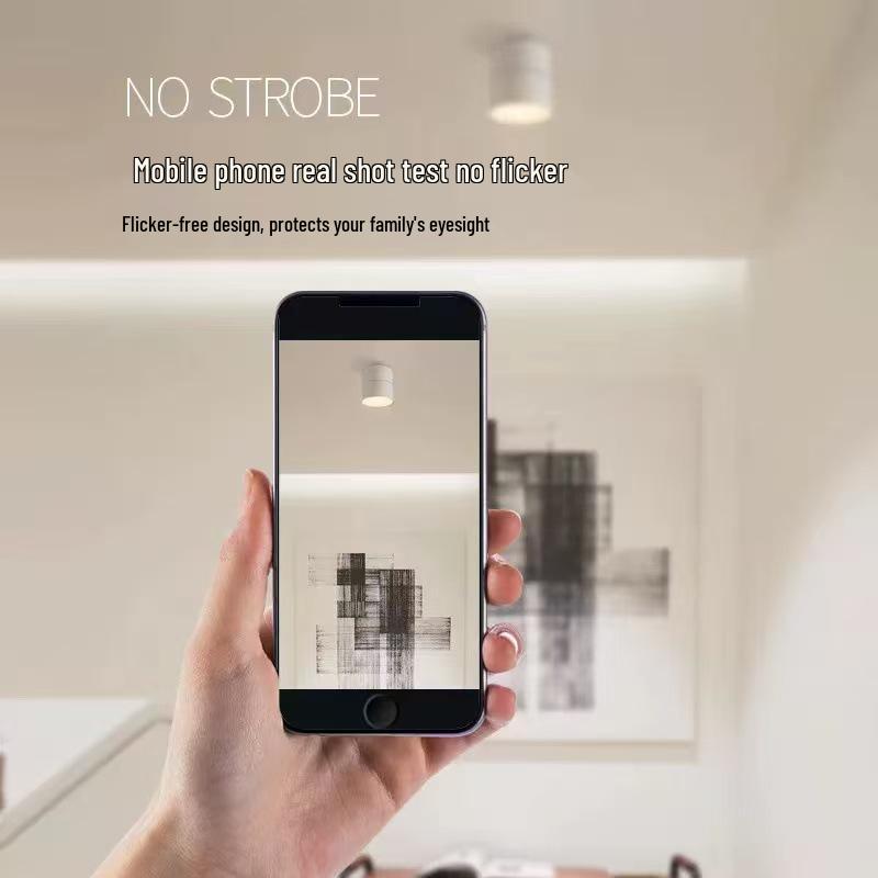 Adjustable LED Surface-Mounted Round Downlight for Living Room, Hallway, or Corridor - No Cutouts Needed, Smart Dimming Ceiling Lamp