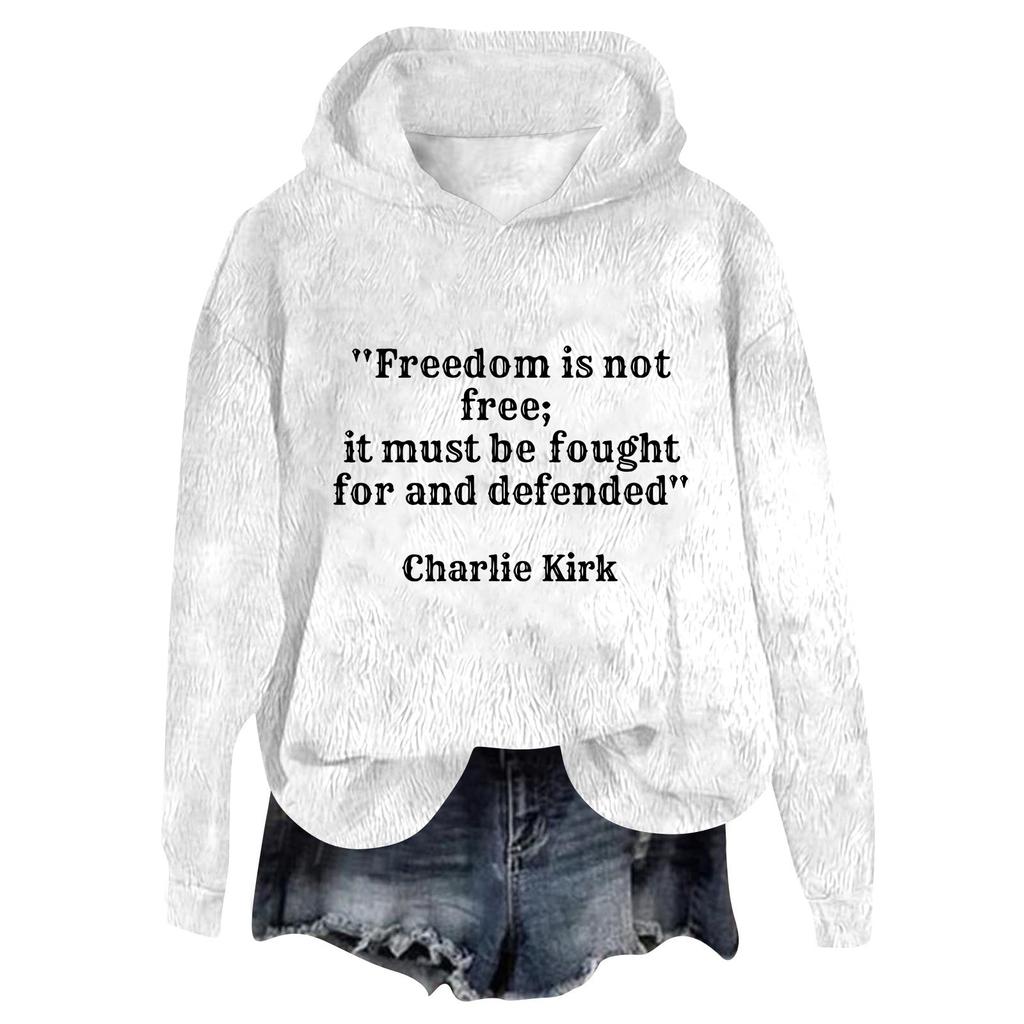 Women's Hooded Long Sleeve Printed Flannel Top Hooded Sweatshirt