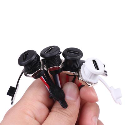 Prise de charge USB-C 2/4/5 broches à courant élevé avec écrou Ph2.0, plaque de verrouillage à enclenchement, connecteur femelle étanche USB Type-C Jack