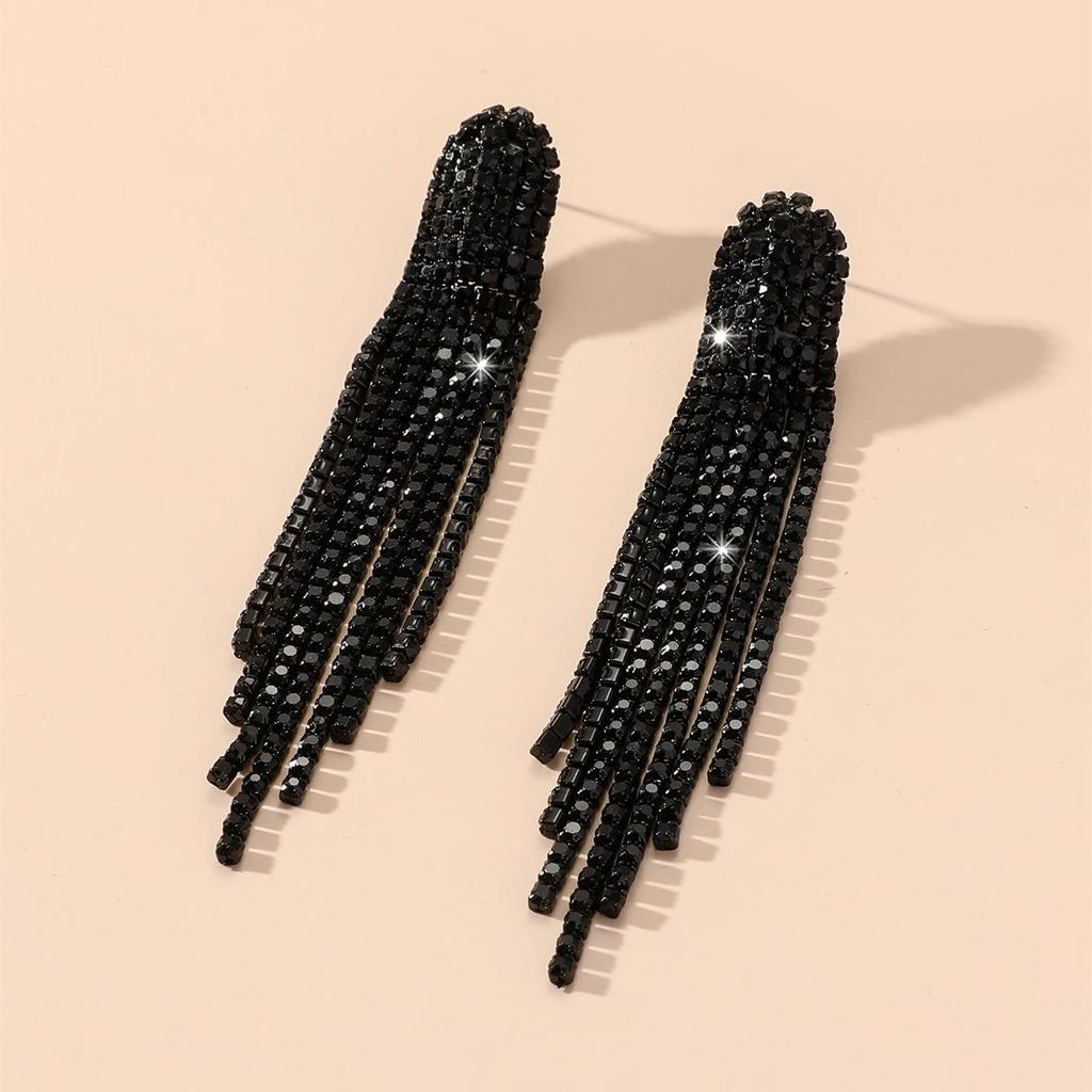 Luxusní vícebarevné náušnice s třásněmi z kamínků pro ženy