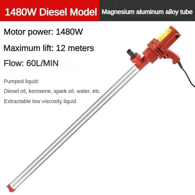 1480W/1980W/2480W/2880W Corrosion-resistant Chemical Liquid Pump Explosion-proof Refueling Pump Portable High Power Electric Oil Pump