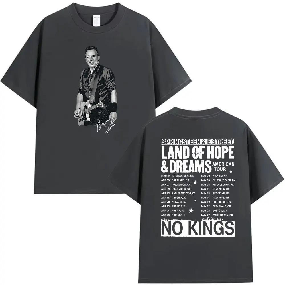 Bruce Springsteen Land of Hope & Dreams Tour 2026 T Shirt Men's Women Hip Hop Rock Short Sleeve T-shirts Retro Gothic Clothing T-shirt