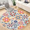 1pc Floral Mandala Pattern Office Round Rug, Non-slip, Soft and Durable Office Rug for Interior Decoration, Perfect for Office, Beautiful Decoration y