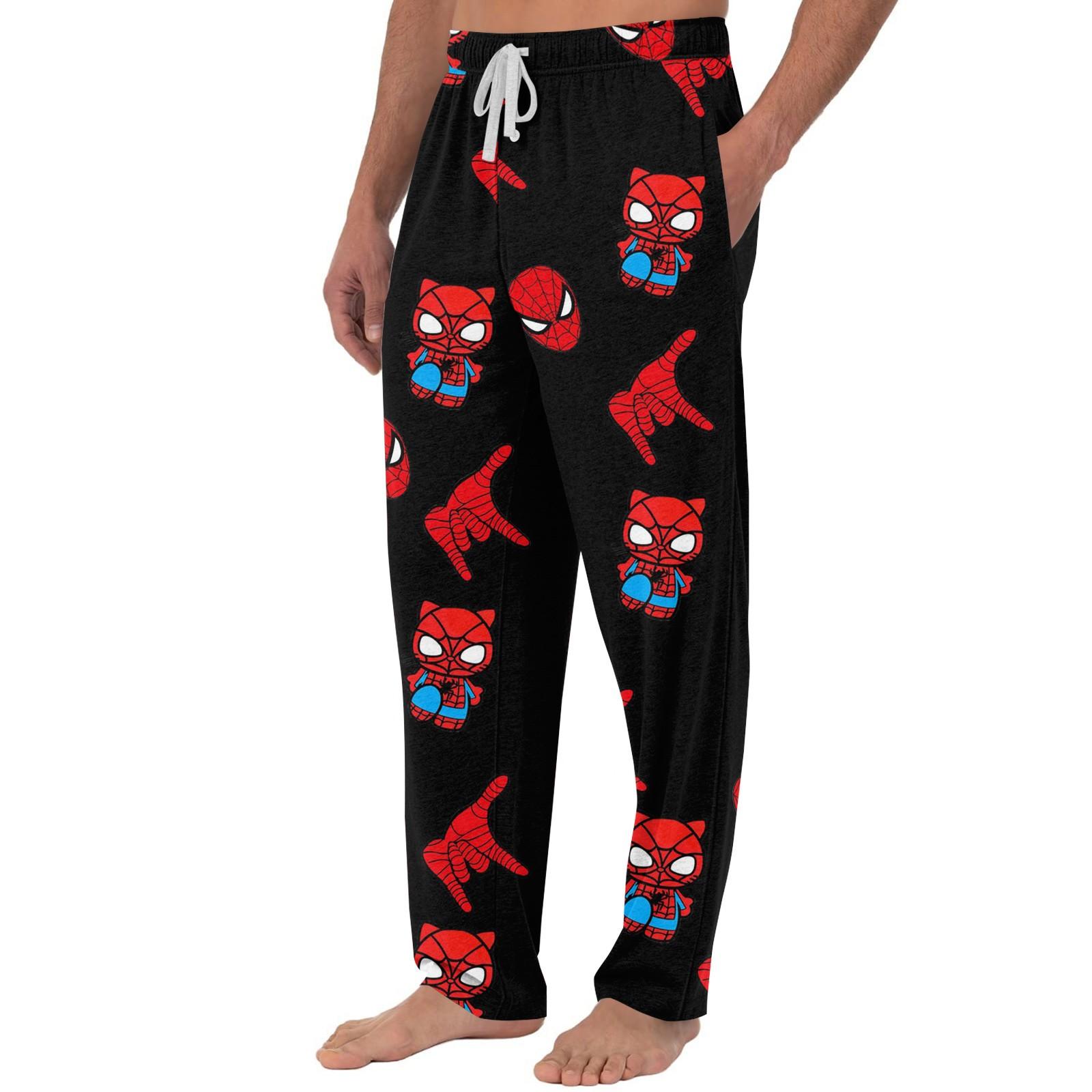 

Мужские повседневные брюки с принтом и карманами для домашней пижамы L чёрный