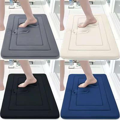 Quick-Dry Bath Mat - Non-Slip, Machine Washable, Soft & Comfortable, Kitchen, Bathroom Mat | Modern Bathroom Decor | Durable Bath Mat