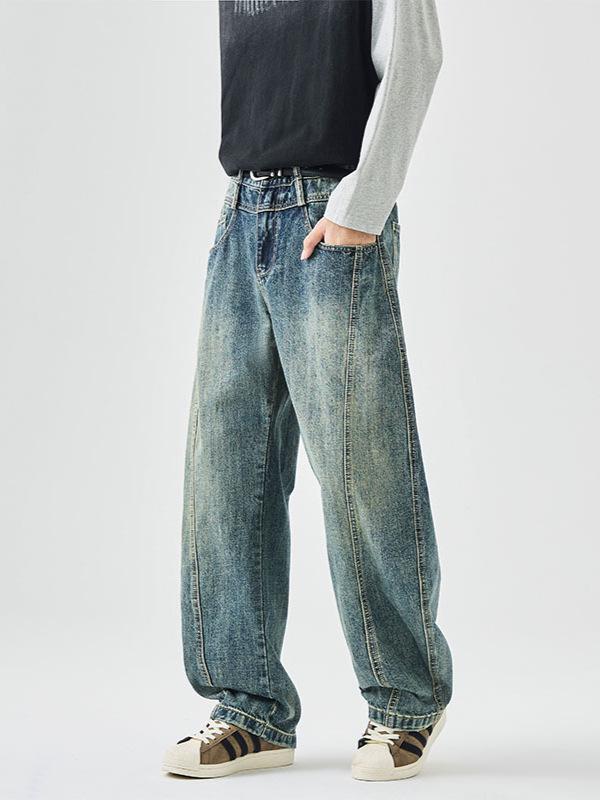 Scimitar Jeans: Men's Y2K Punk High Street Wide-Leg, Loose-Fit Casual Pants