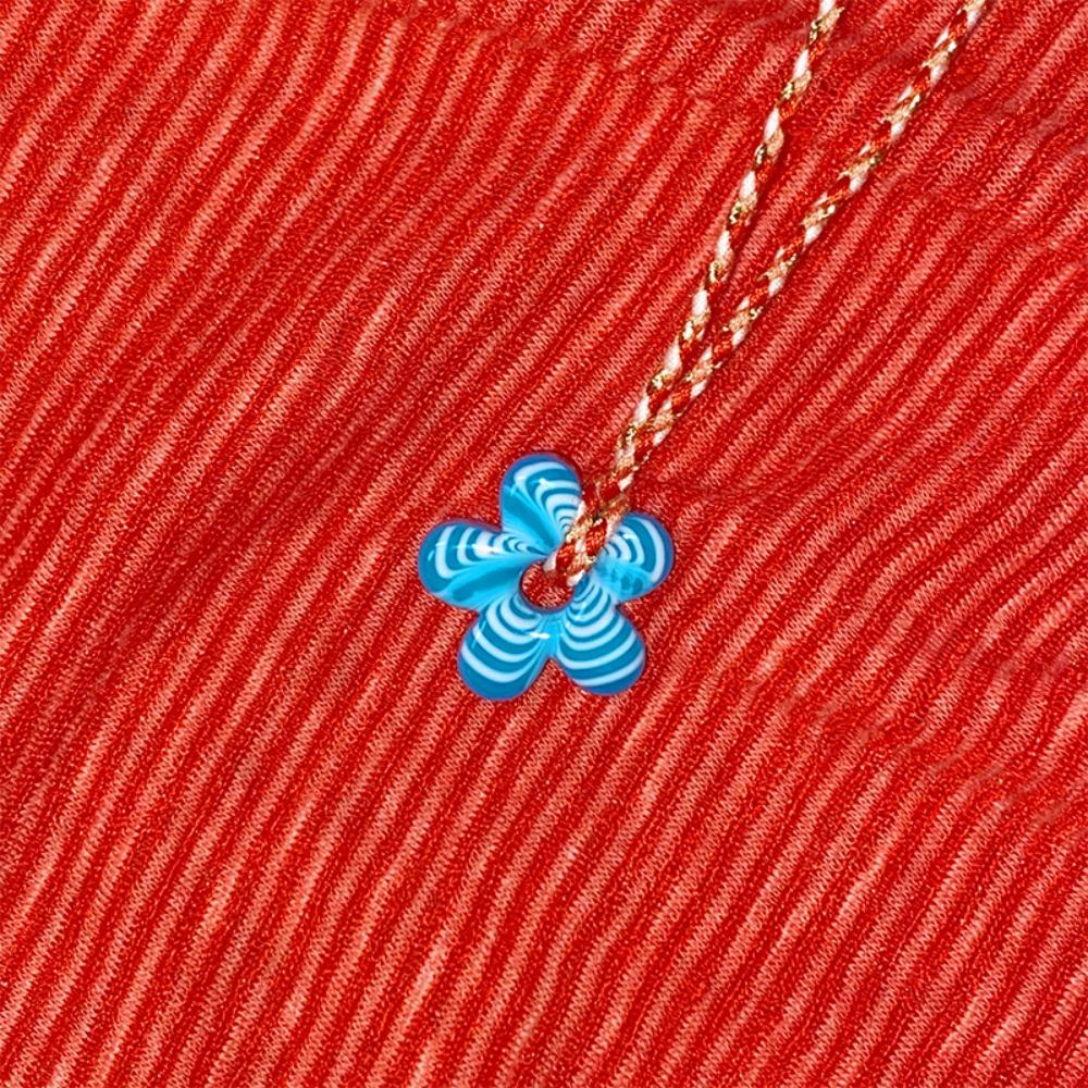 Colorful Mini Flower Necklace Jewelry Floral Chain Choker Coloured Glaze Pendant Necklace Vacation