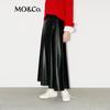MO&Co. Winter Faux Leather High-Waist A-Line Skirt