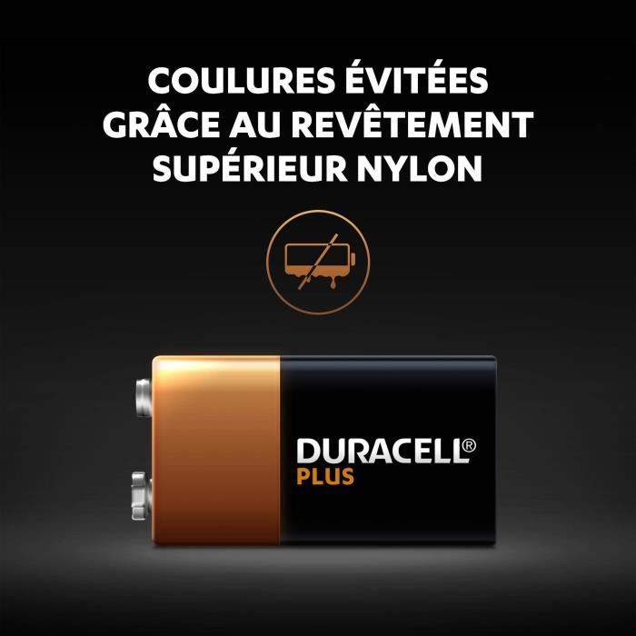 Duracell plus piles alcalines 9v, 6lr61 mn1604, paquet de 2