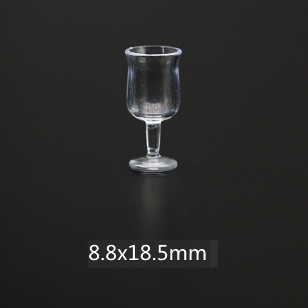 10Pcs/Set Red Wine Glass Dollhouse Wine Glass Dollhouse Miniature Glass Cup  Scene Ornament