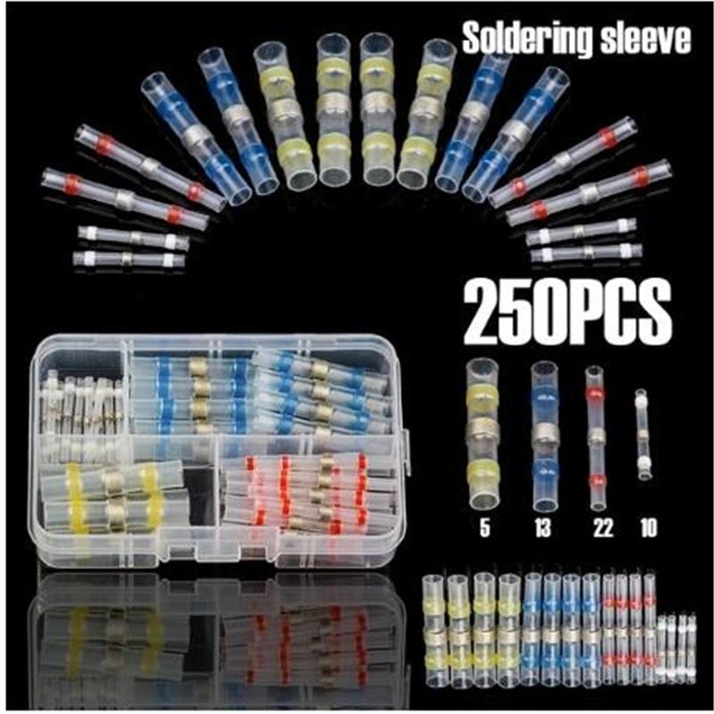 Buy 250PCS Waterproof Mixed Solder Seal Heat Shrink Butt Wire Terminal