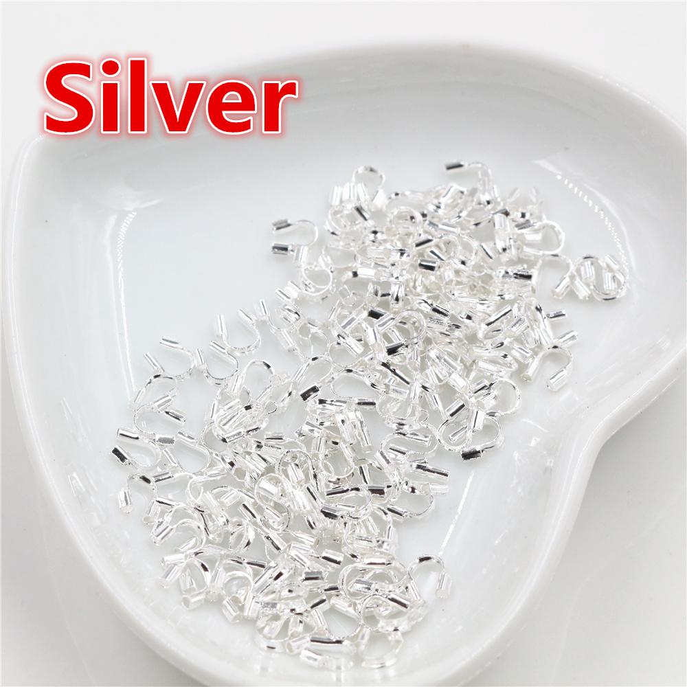 100pcs/lot 4.5x4mm Wire Protectors Wire Guard Guardian Protectors Loops U Shape Accessories Clasps Connector For Jewelry Making