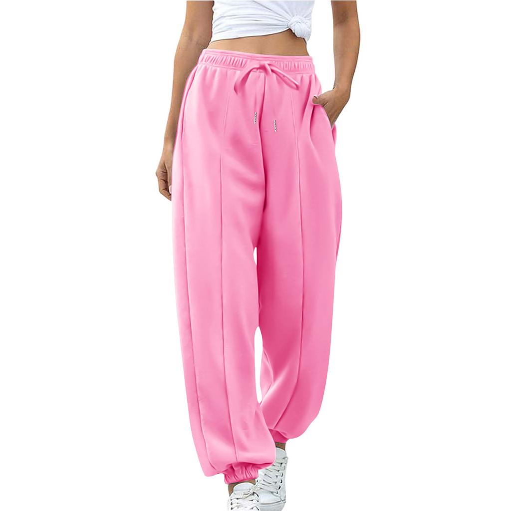 Women's Drawstring Trousers Solid Color Casual Sweatpants