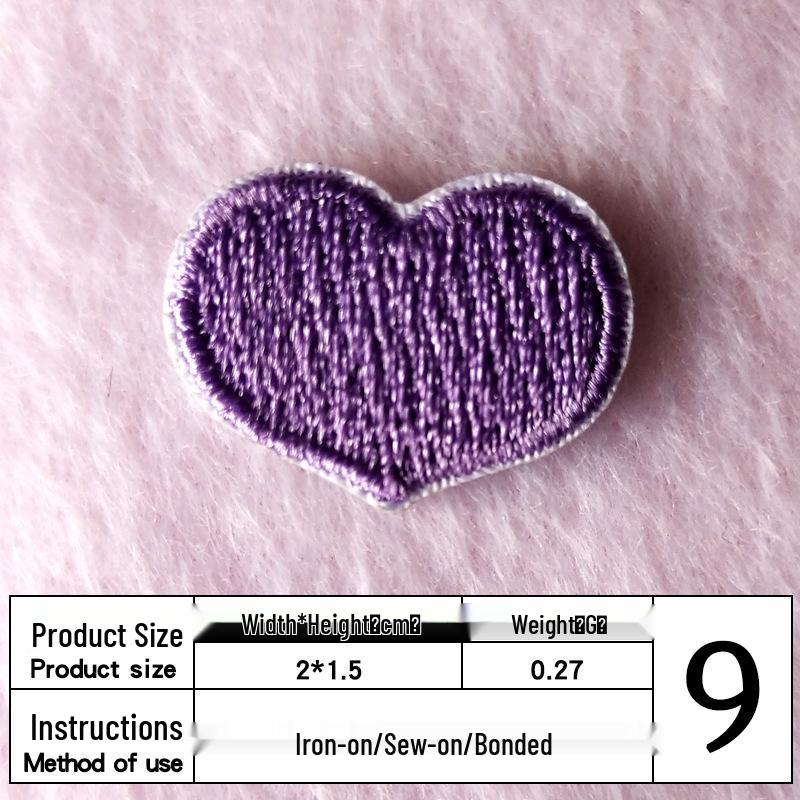 Na Yang Heart Embroidery Self-Adhesive Patch for DIY Clothing and Decoration