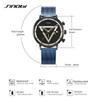 SINOBI Modische Herrenuhren, kreatives Dreieck-Design, Quarz-Armbanduhren, Chronograph, multifunktional, Sportuhr für Männer