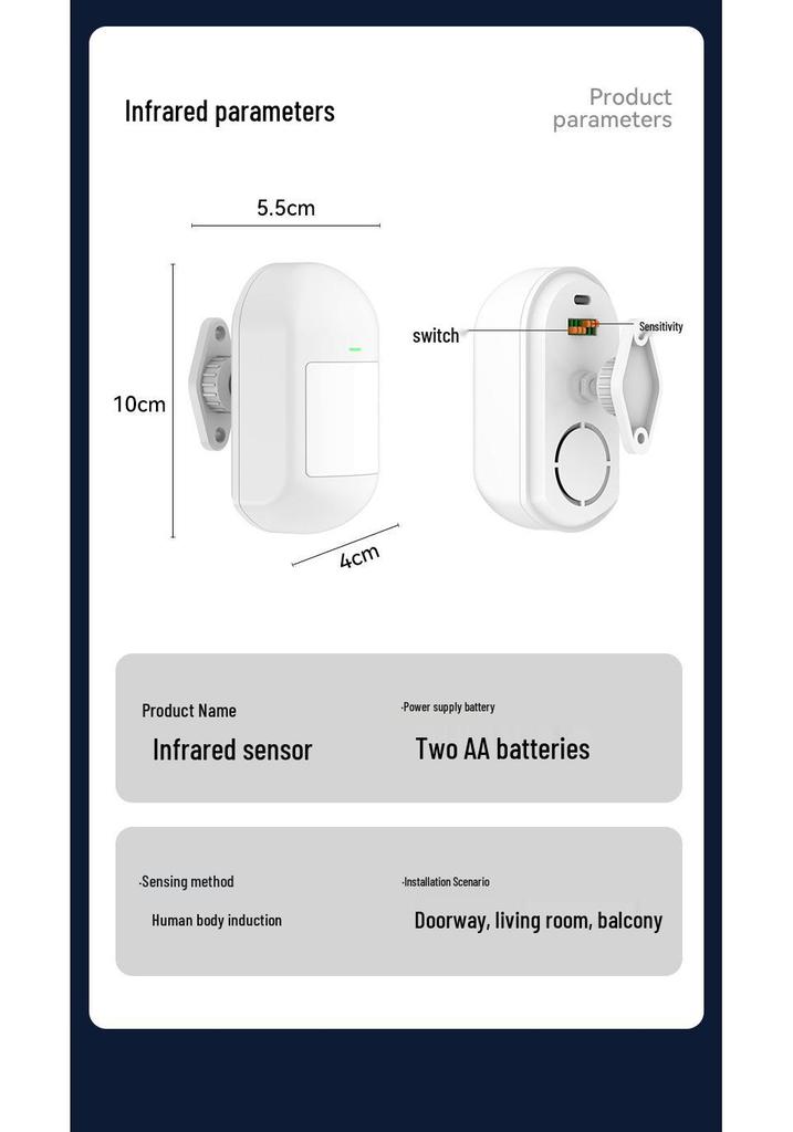 AE66 Wireless Motion Detector Alarm System for Home and Shop Security