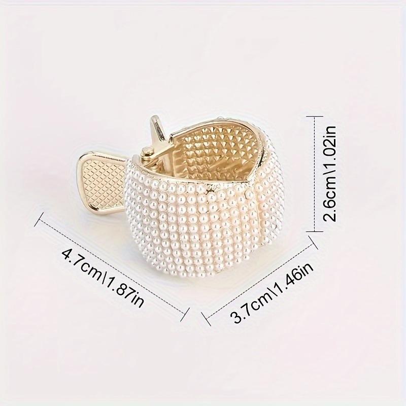Pearl Rhinestone Metal Ponytail Clip Women Fashion Hair Claw Clip Girls Hair Accessories Hairpin Claw Clip Headwear Korean Style