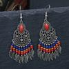 GemChic Women's New Vintage Leaf Fringe Hollow Beading Fringe Earrings Ethnic Fashion Hook Earrings Birthday Christmas Jewelry Gift