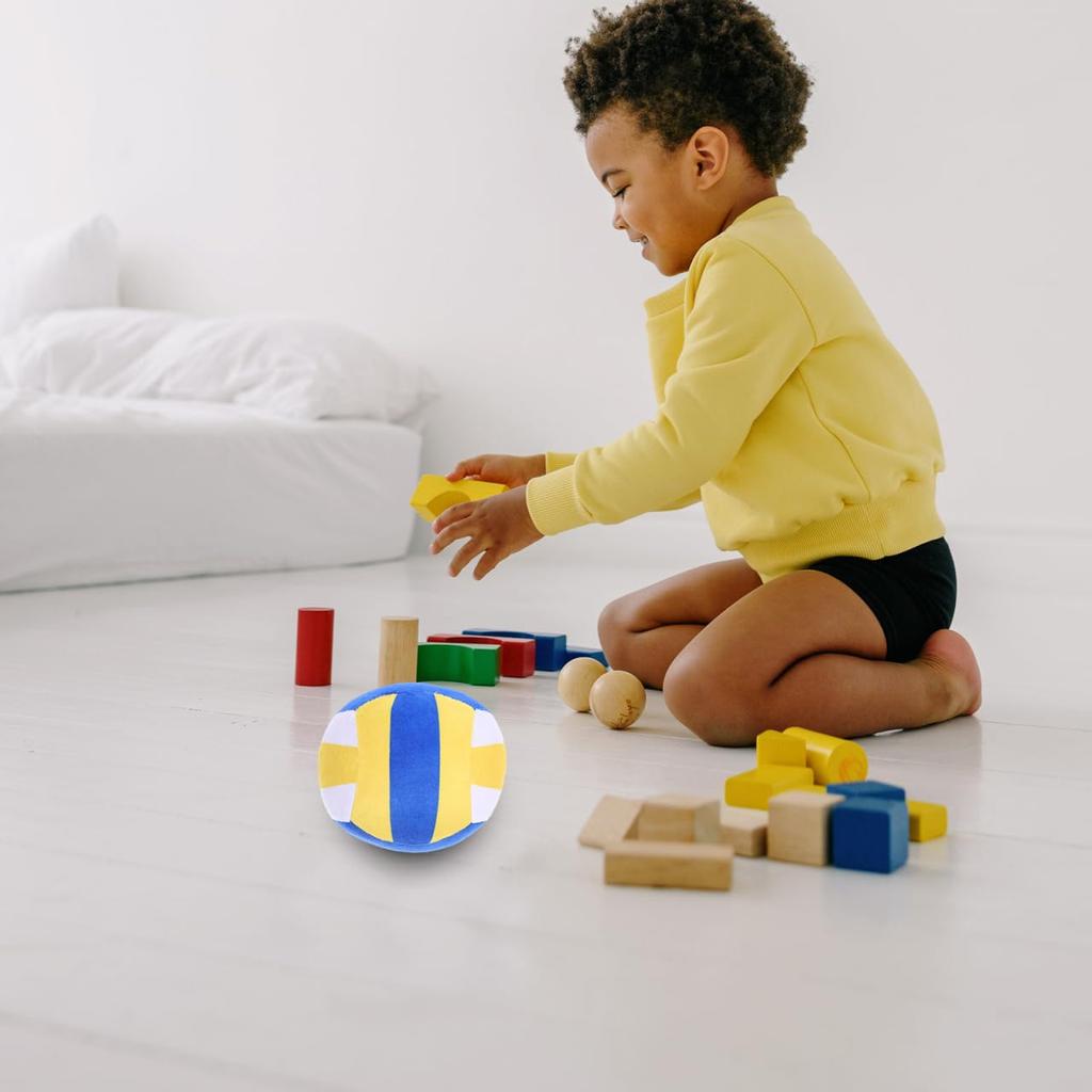 Corhad Volleyball Plush Toy, Fluffy Sports Ball Pillow for Babies, Home Decor, Perfect Gift, 14cm