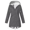 (SU)Women Solid Winter Warm Thick Outdoor Plus Size Hooded Raincoat Windproof