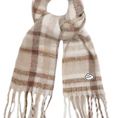 GRAVER [BAG&ACC] Cloud Embroidered Bold Check Muffler_Beige