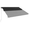 Manual Retractable Awning with LED Lighting 450 x 300 cm Anthracite Grey