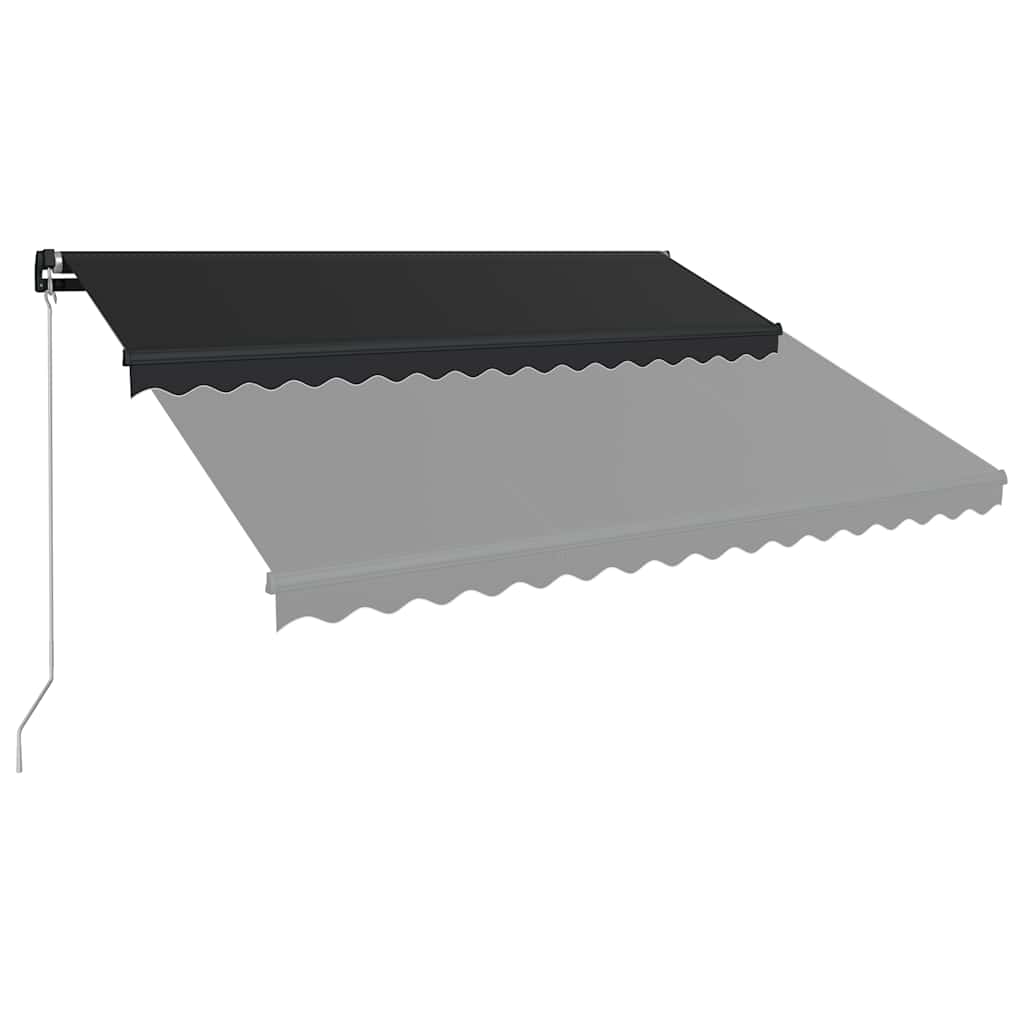 Manual Retractable Awning with LED Lighting 450 x 300 cm Anthracite Grey