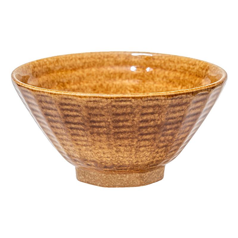 Retro Ramen Bowl Household Large Ceramic Bowl Hat Bowl Tableware Bowl Restaurant Hotel Noodle Restaurant Special Bowl
