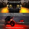 16Pcs RGB+IC Chasing Motorcycle LED Lights With APP/RF Remote, Dreamcolor Motorcycle LED Underglow Kit With Brake Turn Signal, 12V Waterproof Neon