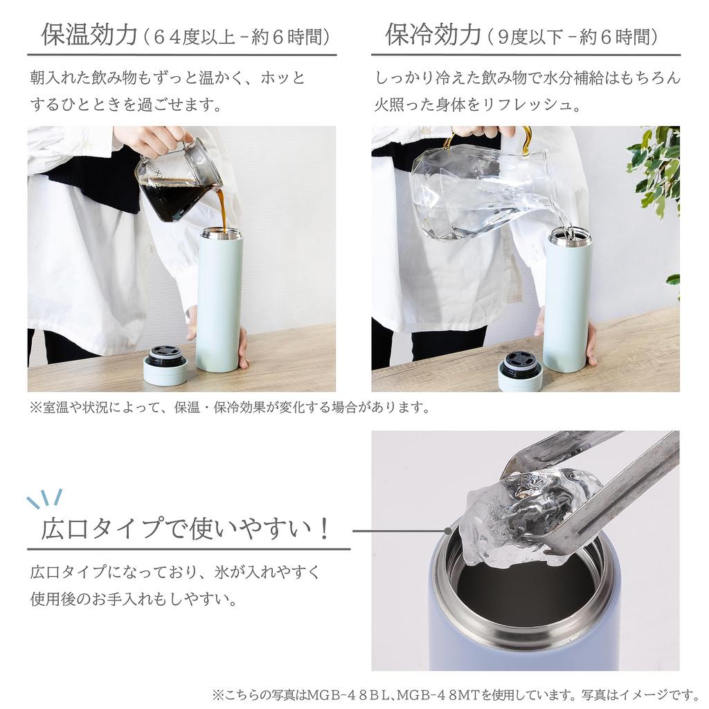 Takeda Corporation [Mug Bottle, Water Bottle] Mint, 6.4 X 6.4 X 23cm, 480ml Mug Bottle MGB-48MT