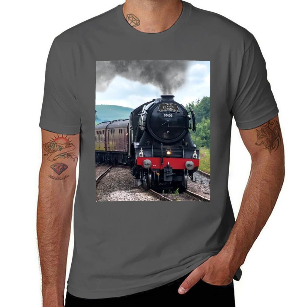 Flying Scotsman Crossing The Points Tshirt Large Size Basic Casual Tshirt