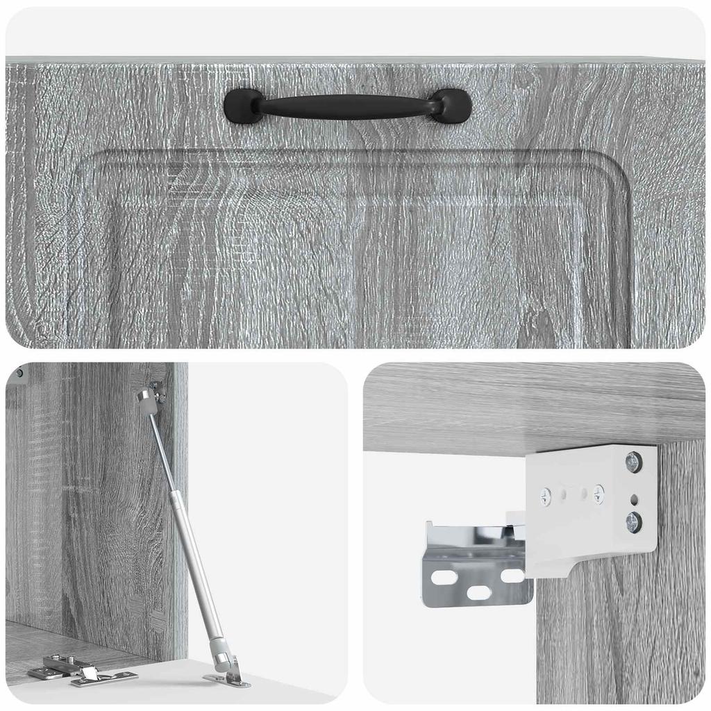 Wall Mounted TV Cabinet Grey Sonoma 78.5 x 31 x 30 cm